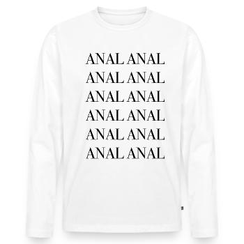 Anal Analsex anus sex - Männer Premium Bio Langarmshirt - Weiß - Vorne - Nico (187cm)
