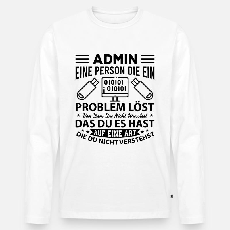 Administrator Admin - Männer Premium Bio Langarmshirt - Weiß
