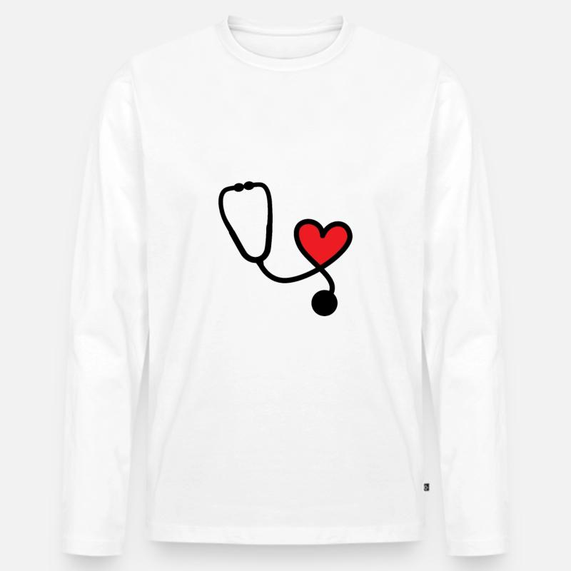 Ich bin eine Krankenschwester - Männer Premium Bio Langarmshirt - Weiß