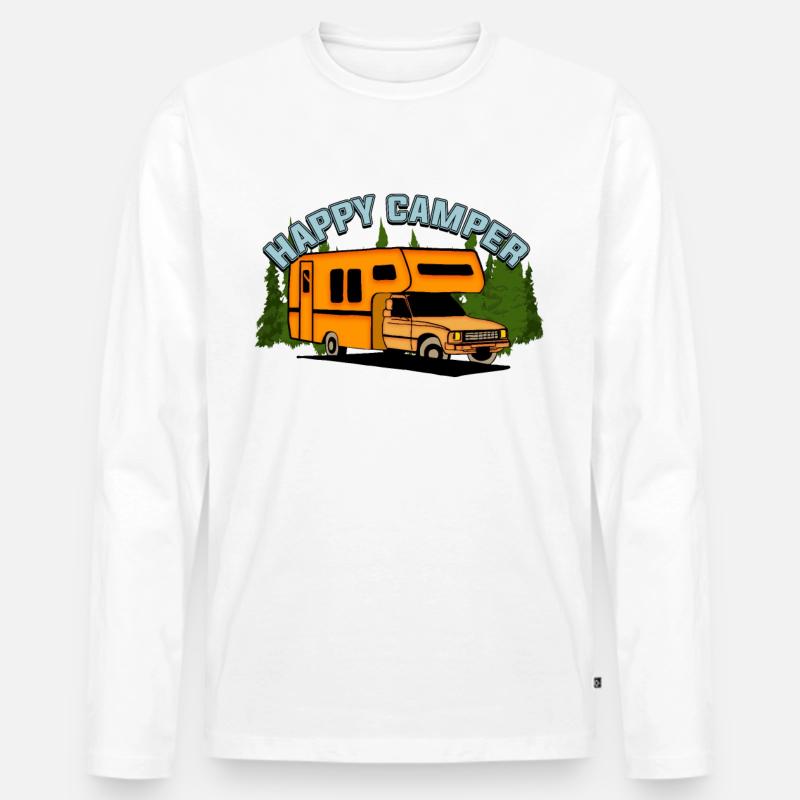 Happy camper - Männer Premium Bio Langarmshirt - undefined