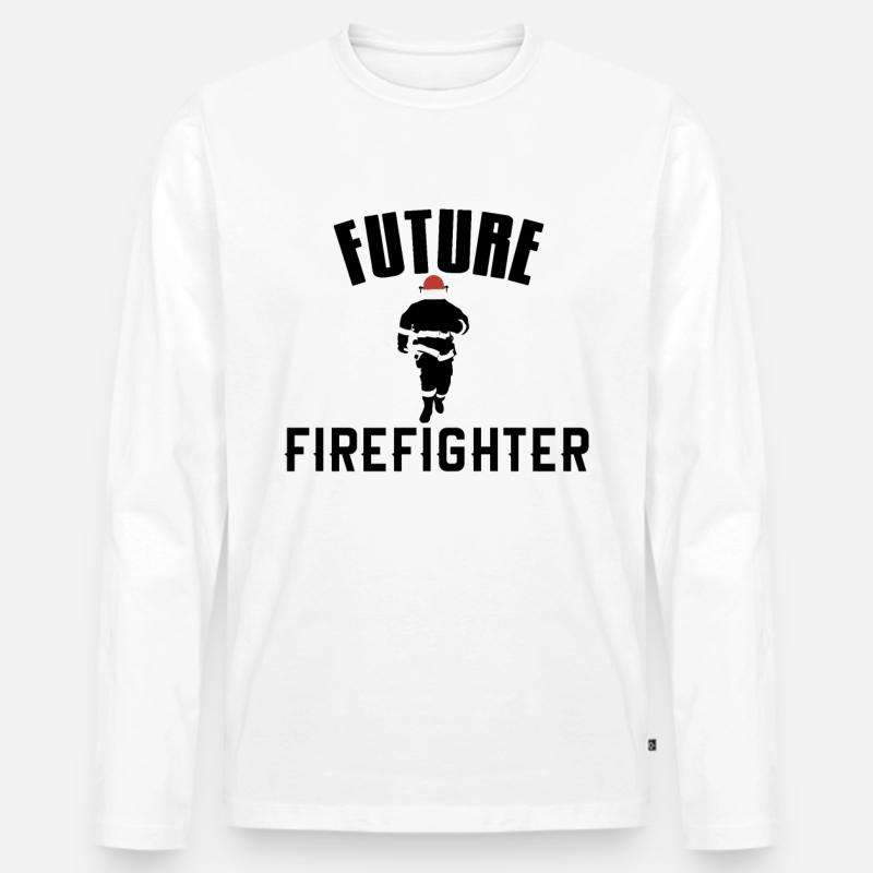 Future Fire Fighter - Männer Premium Bio Langarmshirt - Weiß