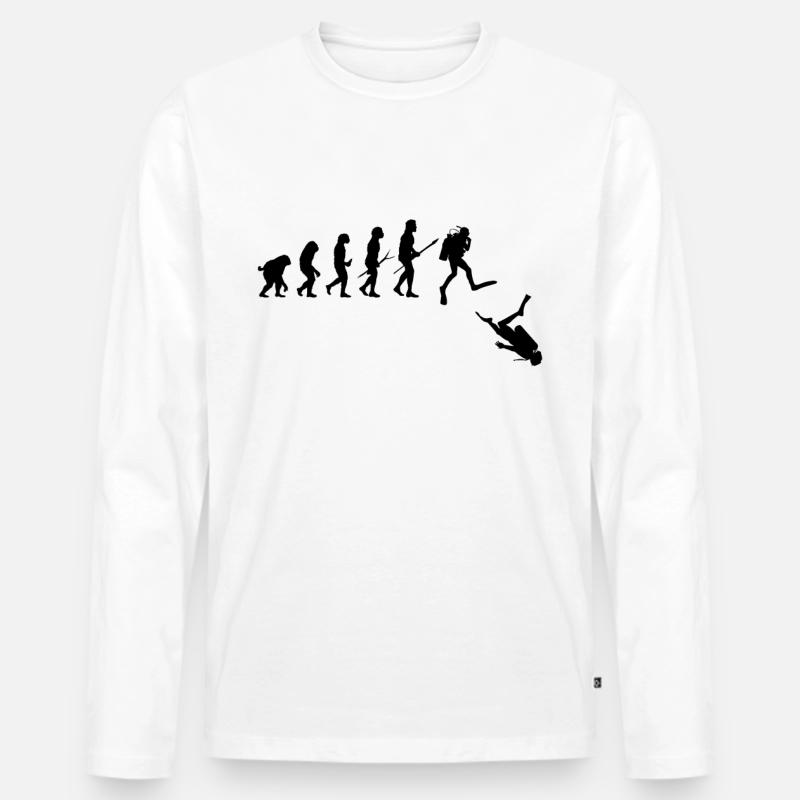 Diver evolution - Men's Premium Organic Long Sleeve Shirt - white