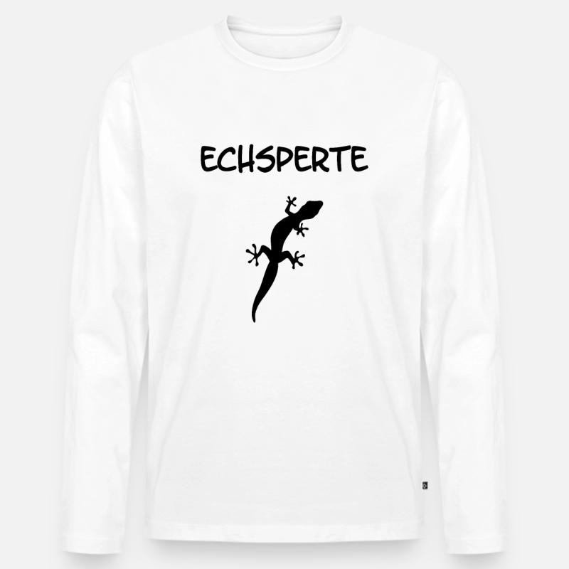 Echsperte für Gecko Eidechsen Echsen Reptilien - Männer Premium Bio Langarmshirt - Weiß