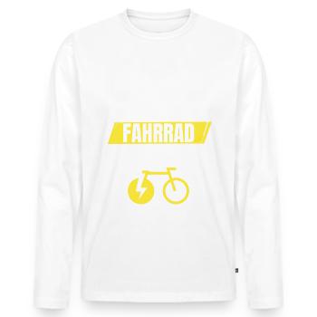 Alter Mann Fahrrad Elektro e-Bike Elektrofahrrad - Männer Premium Bio Langarmshirt - Weiß - Vorne - Nico (187cm)