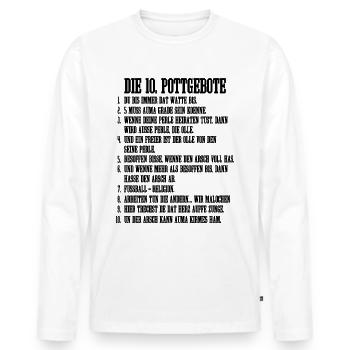 10 Pottgebote Ruhrpott Ruhrgebiet Lustig Gebote - Männer Premium Bio Langarmshirt - Weiß - Vorne - Nico (187cm)