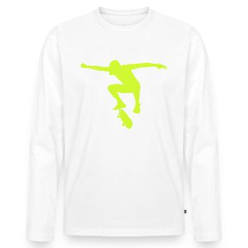 Skateboarder - Männer Premium Bio Langarmshirt - Weiß - Vorne - Nico (187cm)