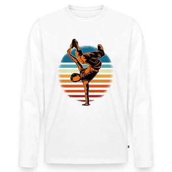 Breakdance B-Boy Breaker Breakdancer B-Girl HipHop - T-shirt manches longues Premium bio Homme - blanc - Devant - Nico (187cm)
