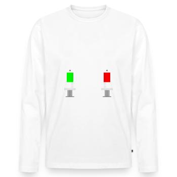 Choose Wisely syringe nurse medical professional MFA - Men's Premium Organic Long Sleeve Shirt - white - Front - Nico (187cm)