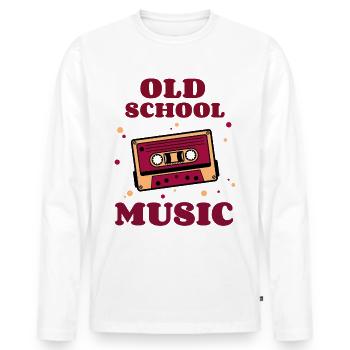 Old school music - retro audio cassette - Men's Premium Organic Long Sleeve Shirt - white - Front - Nico (187cm)