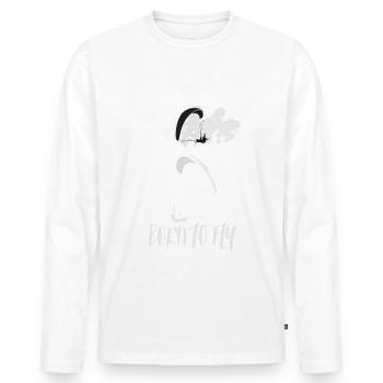 Paraglider born to fly - Men's Premium Organic Long Sleeve Shirt - white - Front - Nico (187cm)