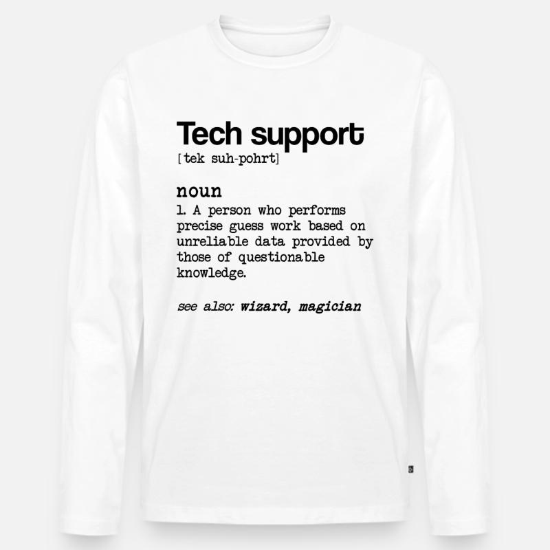 Teknisk support Definition af substantiv Technisc - Premium økologisk langærmet T-shirt til mænd - hvid