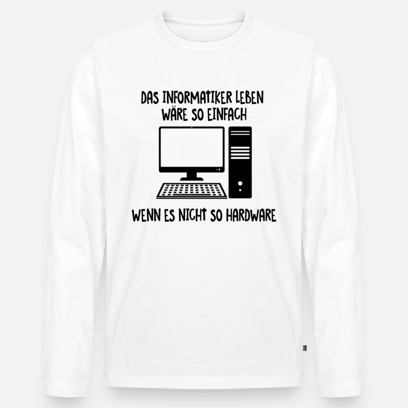 Informatiker Leben - Männer Premium Bio Langarmshirt - Weiß