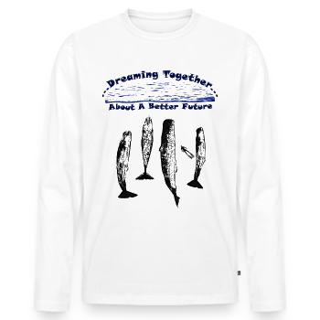 sperm whale dreaming together - Men's Premium Organic Long Sleeve Shirt - white - Front - Nico (187cm)