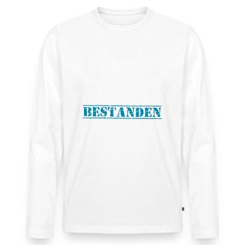 Segelschein bestanden Spruch für Segler - Männer Premium Bio Langarmshirt - Weiß - Vorne - Nico (187cm)