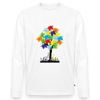 Cute bike design for bike lovers - Men's Premium Organic Long Sleeve Shirt - white - Front - Nico (187cm)