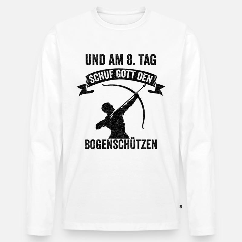 Bogenschießen Bogen Pfeil Bogenschützen Geschenkid - Männer Premium Bio Langarmshirt - undefined