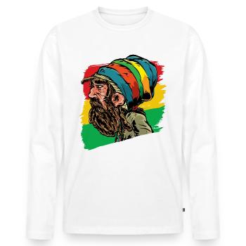 Rastafari Rastaman Dreadlocks Reggae Geschenk - Männer Premium Bio Langarmshirt - Weiß - Vorne - Nico (187cm)