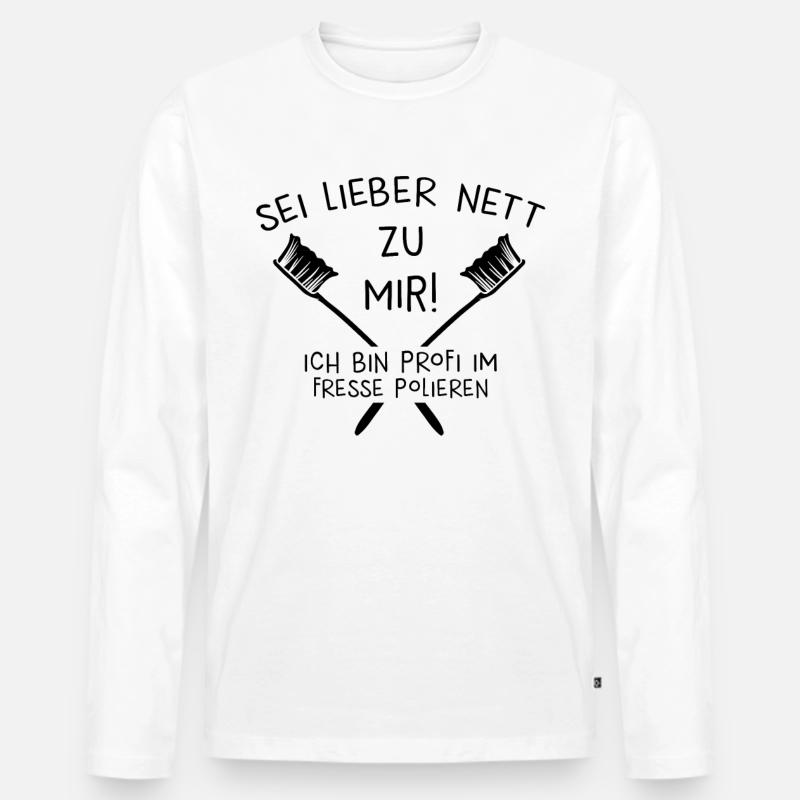 Zahnarzt Geschenk - Männer Premium Bio Langarmshirt - Weiß
