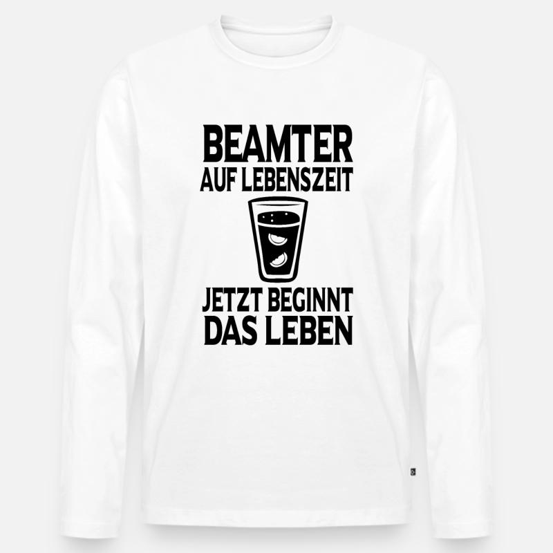 Beamter Verbeamtung Geschenk - Männer Premium Bio Langarmshirt - Weiß