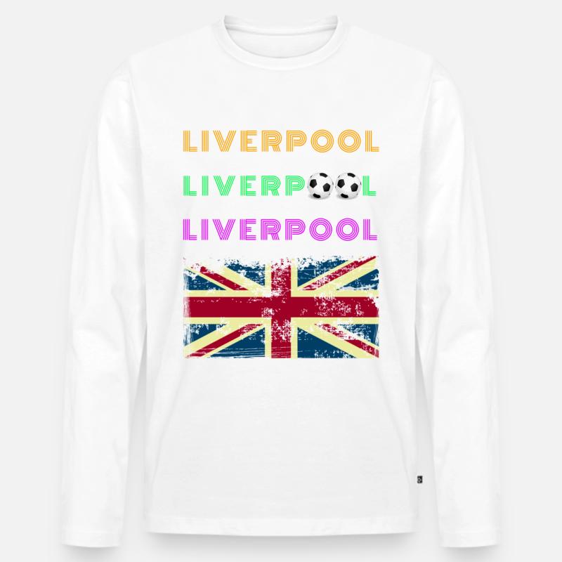 Liverpool Liverpool - Männer Premium Bio Langarmshirt - Weiß