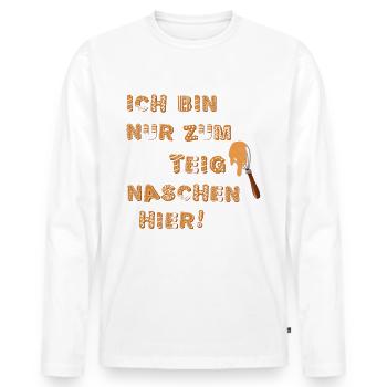 Teig naschen Weihnachten Plätzchen backen - Männer Premium Bio Langarmshirt - Weiß - Vorne - Nico (187cm)