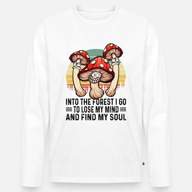 Magic Mushrooms Psychedelisch Drogen Halluzinogen - Männer Premium Bio Langarmshirt - Weiß