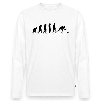 Bowler Evolution Bowling Kegler Kegeln Turnier Ges - Männer Premium Bio Langarmshirt - Weiß - Vorne - Nico (187cm)