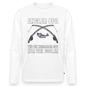 Angler Geschenk - Opa Fisch - Männer Premium Bio Langarmshirt - Weiß - Vorne - Nico (187cm)