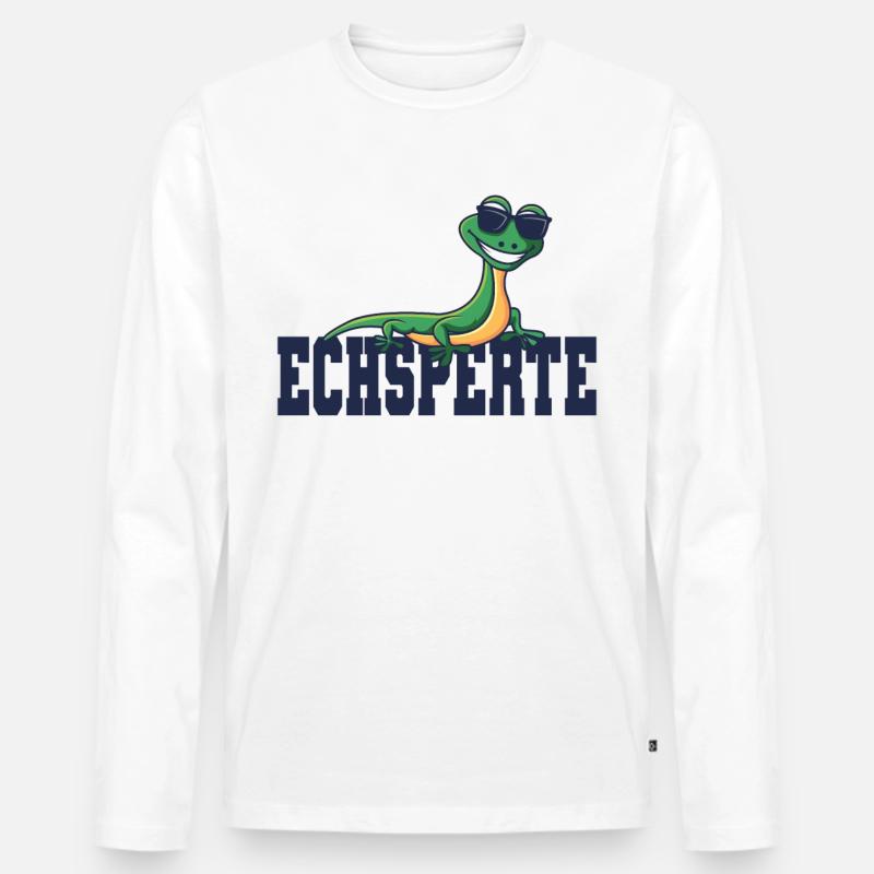 Echsperte Echspertin Eidechse Echse Reptilien - Männer Premium Bio Langarmshirt - Weiß