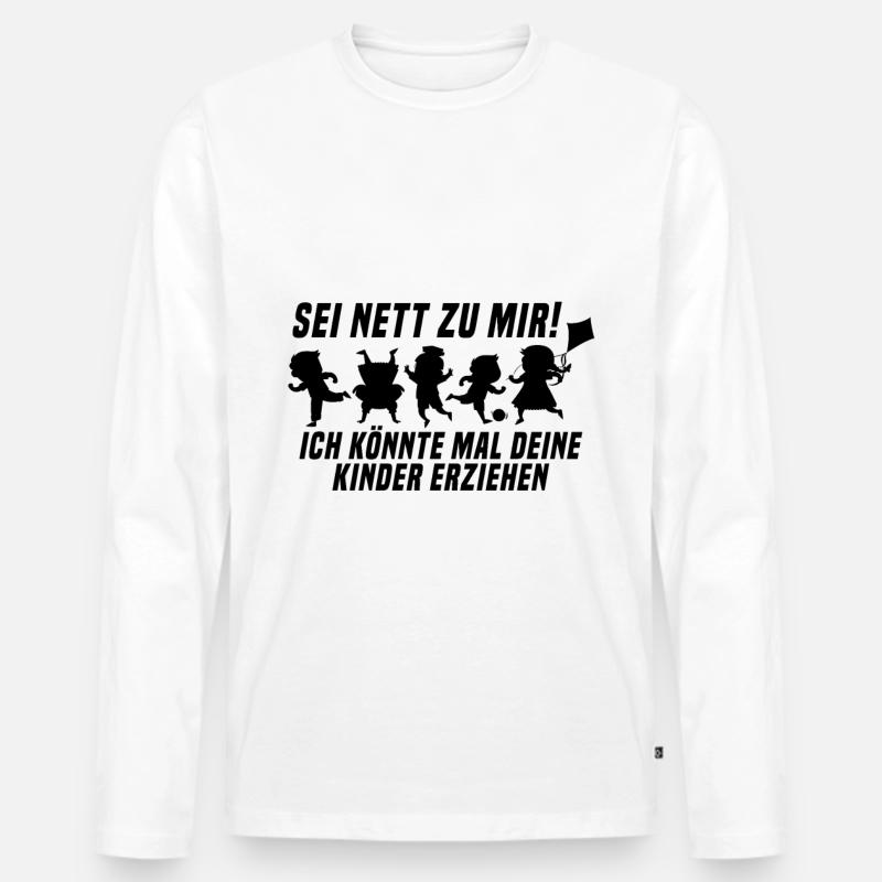 Kindergärtner im Einsatz - Männer Premium Bio Langarmshirt - Weiß
