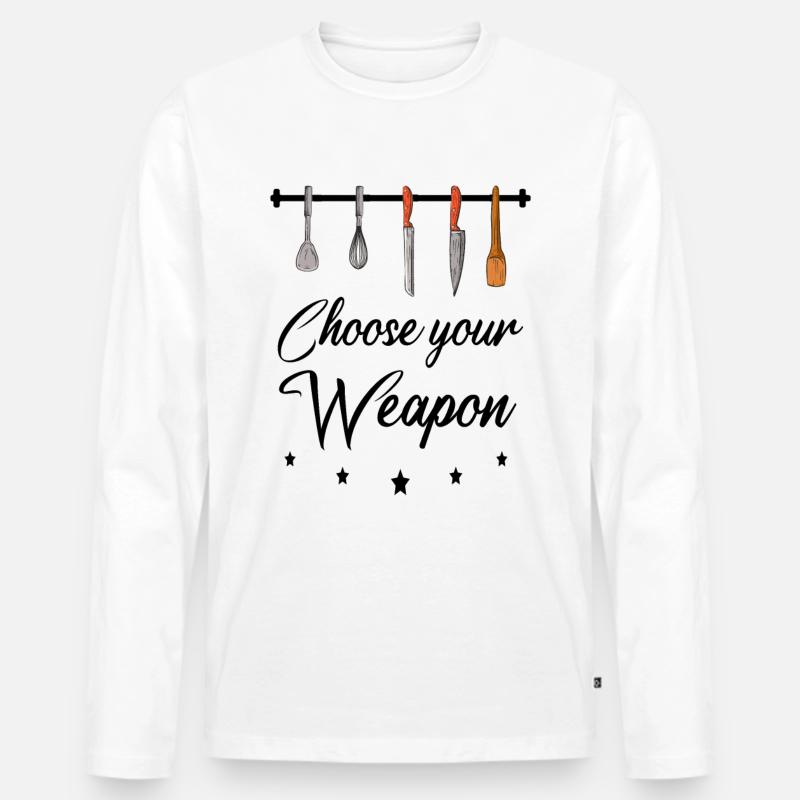 Kochen - Koch - Küche - Chef - Männer Premium Bio Langarmshirt - Weiß