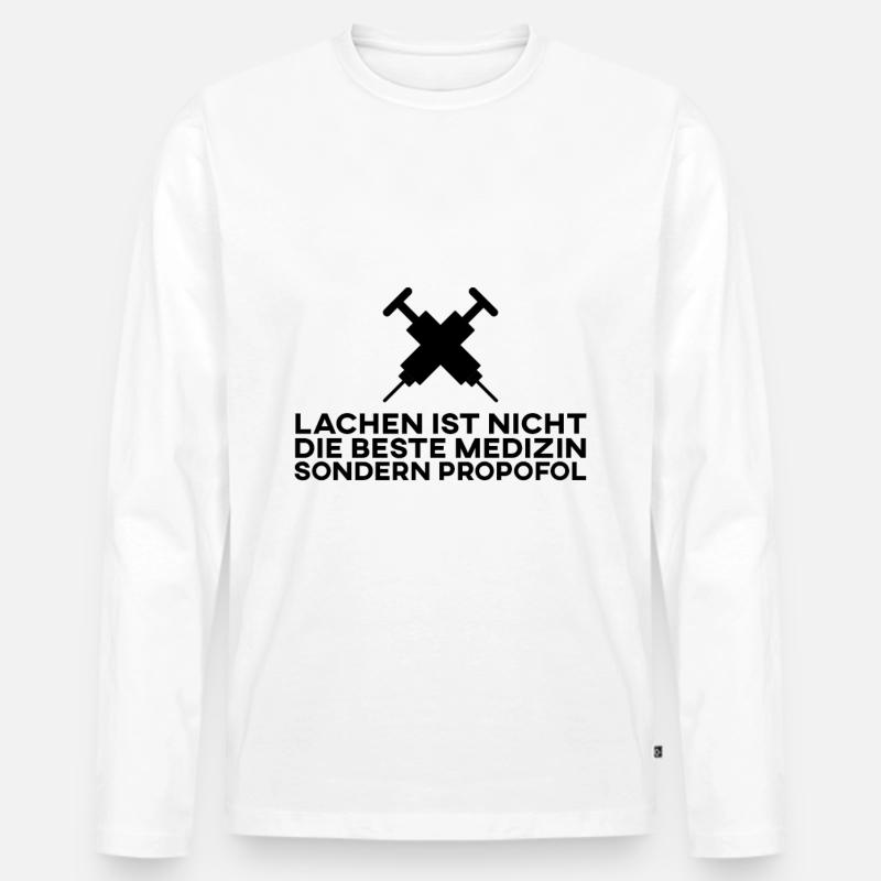 Altenpflegerin Geschenk - Männer Premium Bio Langarmshirt - Weiß