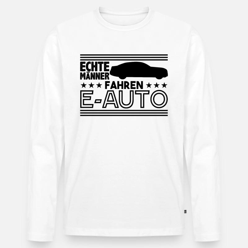 Elektroauto Fan - Männer Premium Bio Langarmshirt - Weiß