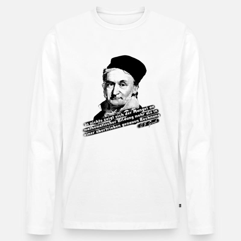 Carl Gauss Deutscher Mathematiker Physiker Mathe - Männer Premium Bio Langarmshirt - Weiß