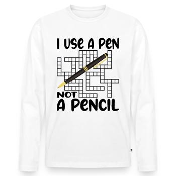Puzzle Crossword Words Crossword Puzzle - Men's Premium Organic Long Sleeve Shirt - white - Front - Nico (187cm)