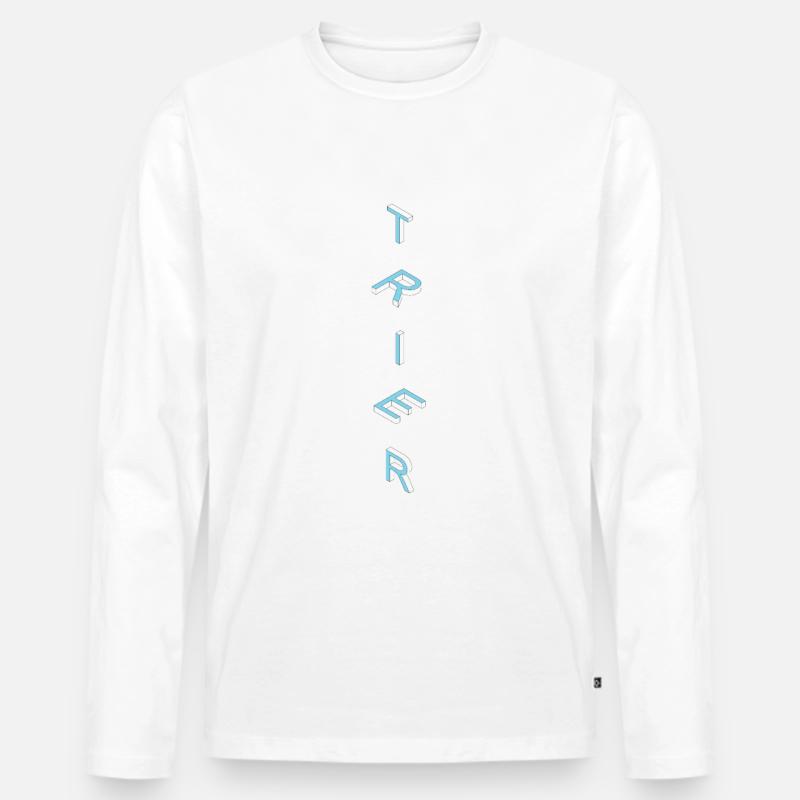 Trier - Männer Premium Bio Langarmshirt - Weiß