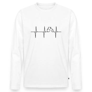Traktor EKG - Männer Premium Bio Langarmshirt - Weiß - Vorne - Nico (187cm)