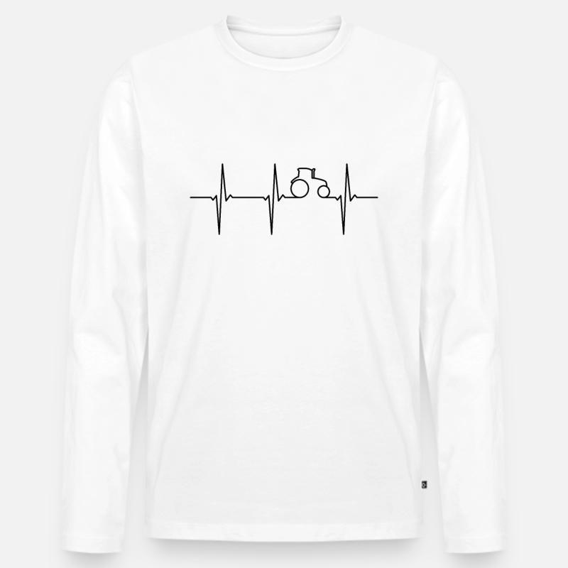 Traktor EKG - Männer Premium Bio Langarmshirt - Weiß