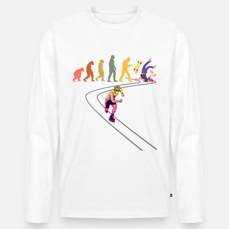 Inline-Skating Rollerskates Inline-Skater - Männer Premium Bio Langarmshirt - Weiß
