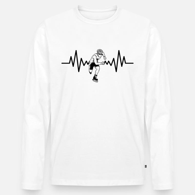 Inline-Skating Rollerskates Inline-Skater - Männer Premium Bio Langarmshirt - Weiß