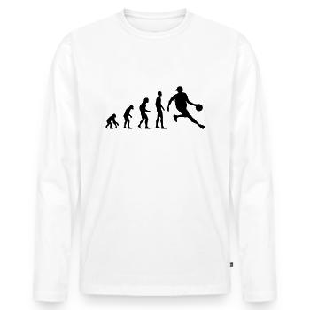 Evolution Basketball - Men's Premium Organic Long Sleeve Shirt - white - Front - Nico (187cm)