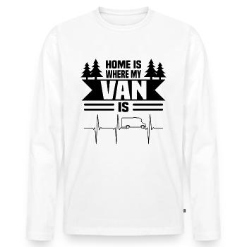 Home is where my van is - T-shirt manches longues Premium bio Homme - blanc - Devant - Nico (187cm)