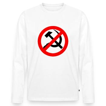Anti-communisme, anti-socialisme - T-shirt manches longues Premium bio Homme - blanc - Devant - Nico (187cm)