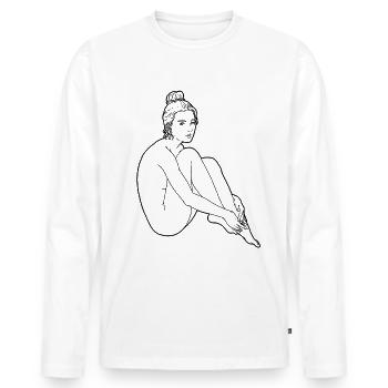 Naked woman silhouette erotic sexy girl sexuality - Men's Premium Organic Long Sleeve Shirt - white - Front - Nico (187cm)