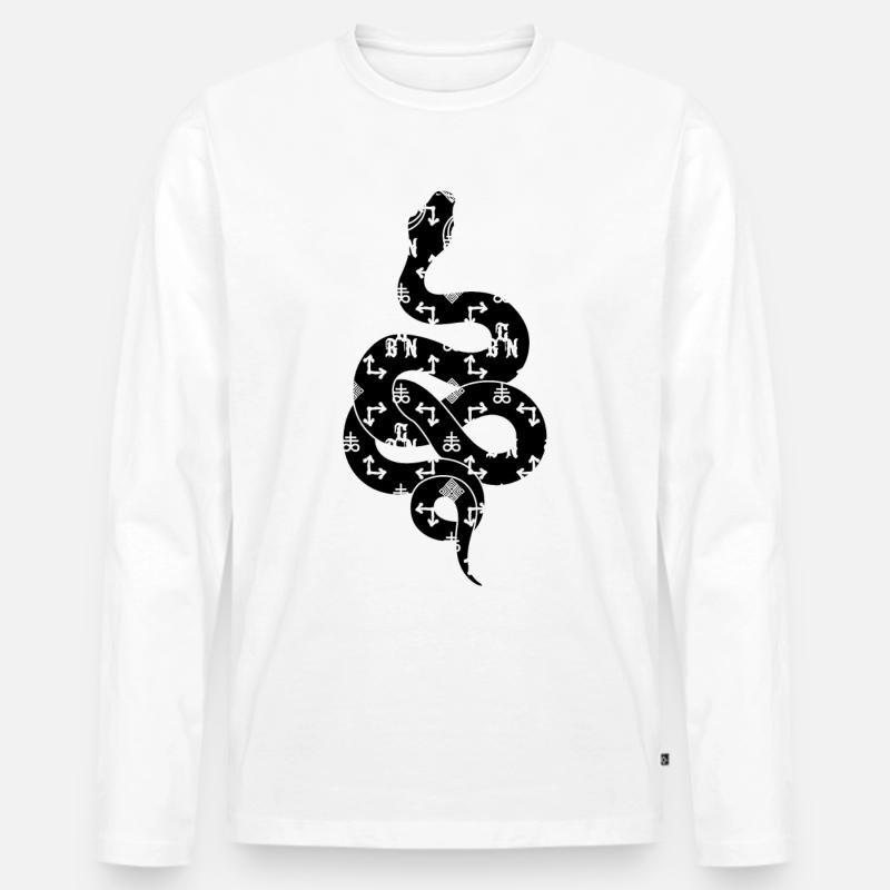 Schlange LV Logo - Männer Premium Bio Langarmshirt - Weiß