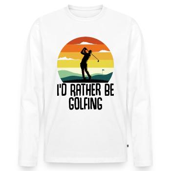 Golf Golfeur Golfeur Vintage Golf Club Cadeau - T-shirt manches longues Premium bio Homme - blanc - Devant - Nico (187cm)