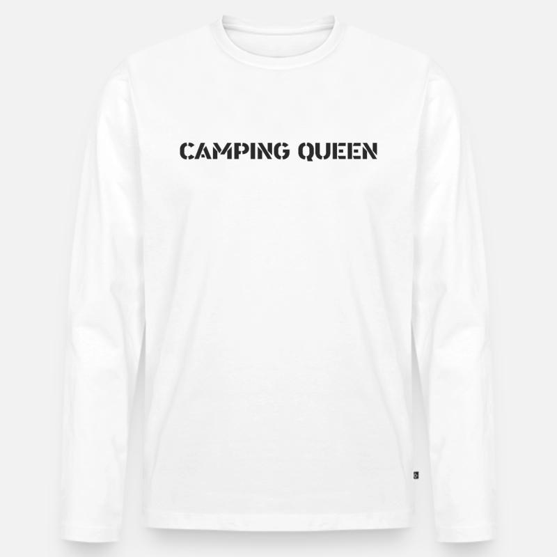 Camping - Camping Queen - Männer Premium Bio Langarmshirt - Weiß