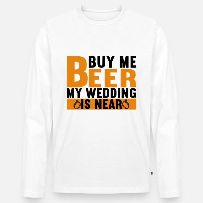 Junggesellenabschied Bräutigam JGA Geschenk - Männer Premium Bio Langarmshirt - Weiß
