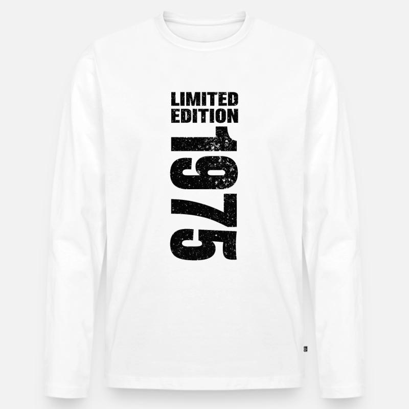1975 Limited Edition - Männer Premium Bio Langarmshirt - Weiß