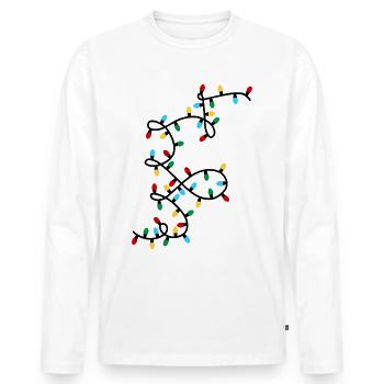 String lights Christmas - Men's Premium Organic Long Sleeve Shirt - white - Front - Nico (187cm)